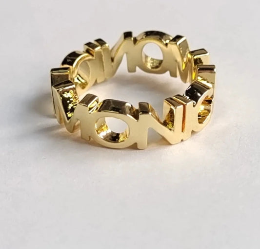 DOREMI 2.5mm Thick Letters Designer Jewelry Ring Girls Finger Ring Custom Name Initial Letter Ring Women Open Ring Jewelry