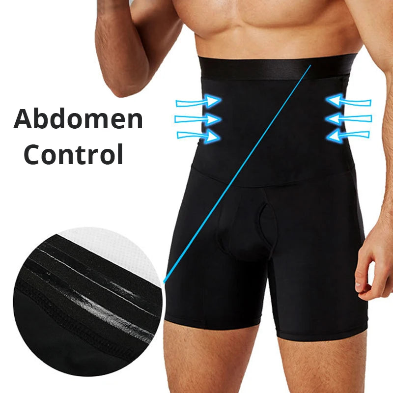 Men Tummy Control Shorts Body Shaper Compression High Waist Trainer Slimming Shapewear Boxer Underwear
