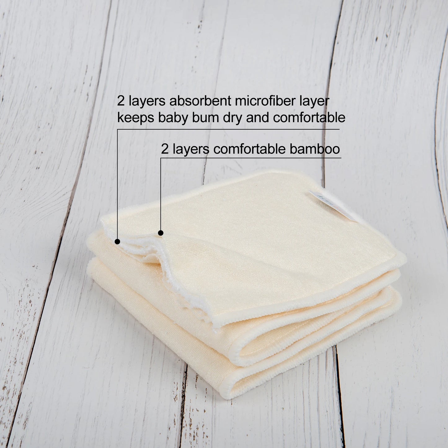 10pcs ALVABABY Anti Bacterial High Absorbent 4 Layers Bamboo Insert Washable Bamboo Nappy Liner