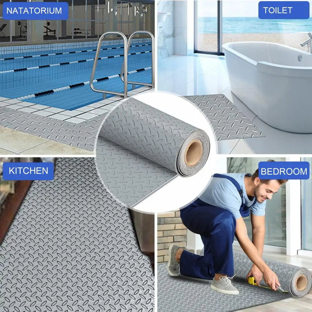 20ft 2mm Thick PVC Floor Mat Roll,  Non-Slip, Waterproof & Easy to Clean - Ideal for Kitchen, Bathroom, Garage, Swimming Pool