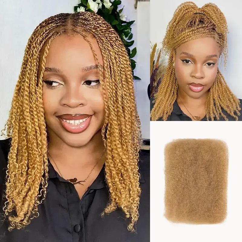 Top Peruvian Kinky Curly Mini Twist Afro Kinky Bulk Human Hair for Braiding 100 Percent Remy Hair Bundles No Shedding