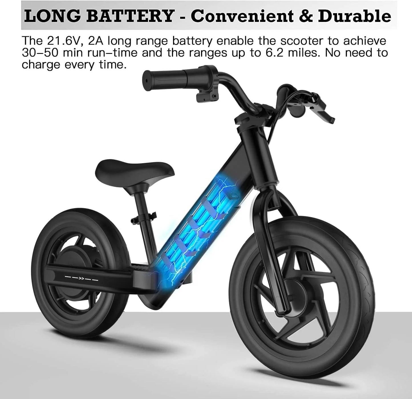 Hiboy Electric Balance Bike for Kids Ages 3-5 with 12 Inch Tires 150W Peak Motor and 21.6V 2.6Ah Battery