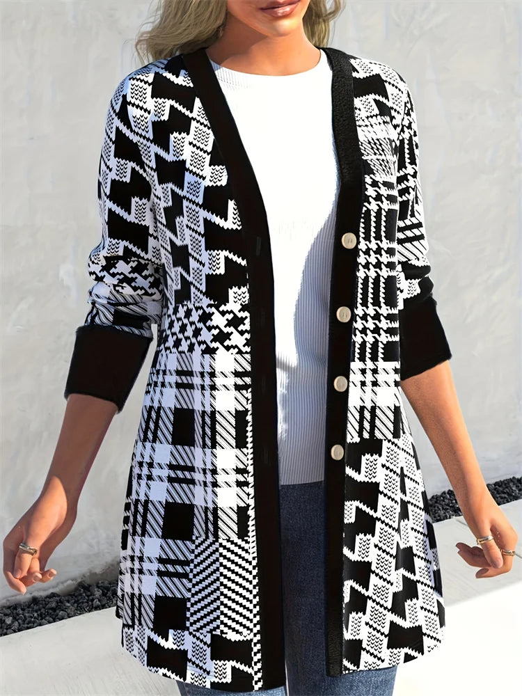 Plus Size Women's Casual Fashion Cardigan Long Sleeved Jacket for Spring and Summer