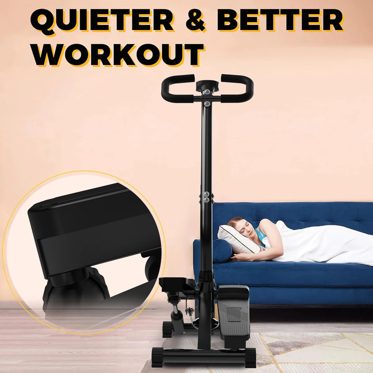 Mini Stepper With Handle 300 Pound Load Capacity Hydraulic Stepper With LCD Display