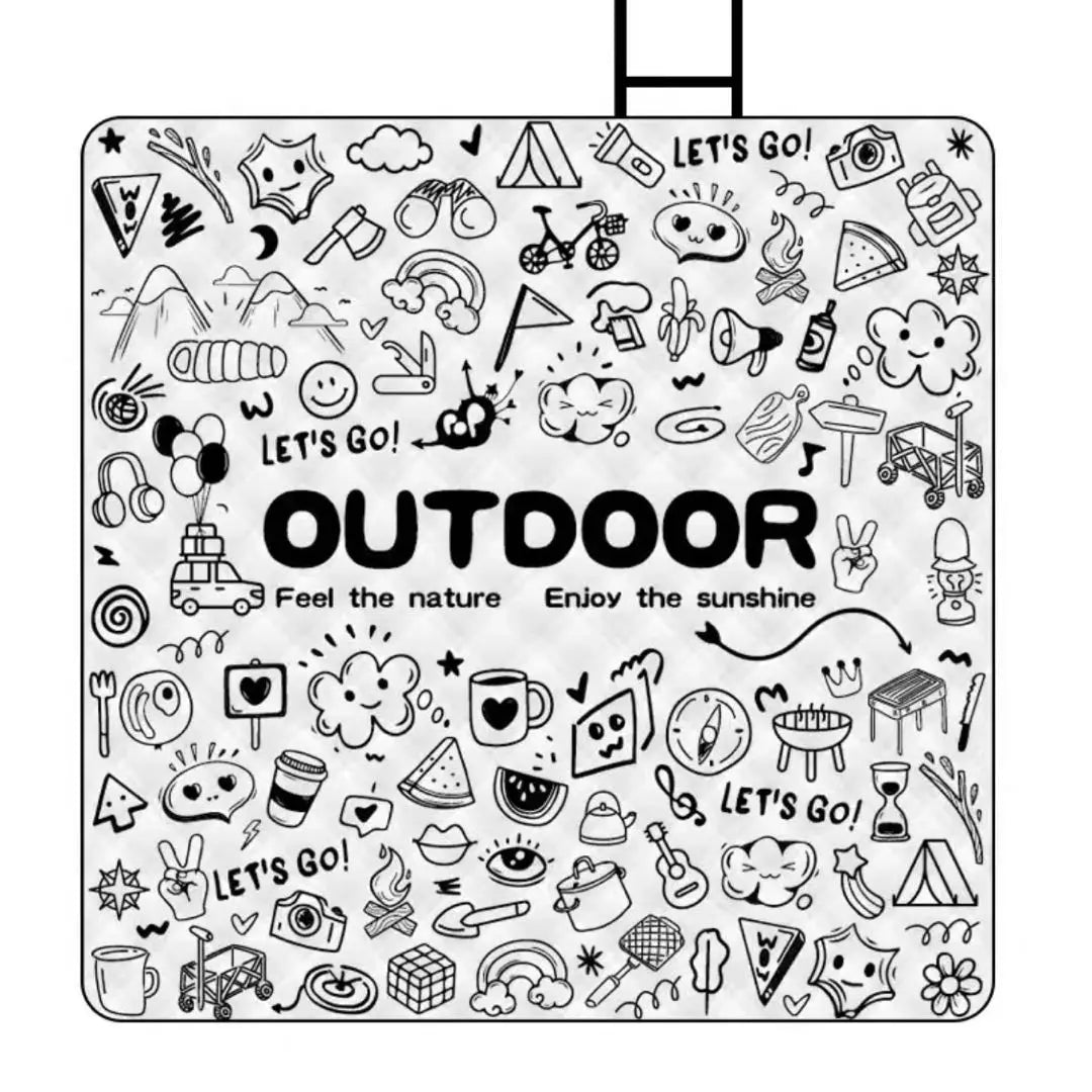 Outdoor Picnic Mat, Lawn Mat, Moisture-Proof Camping Mat, Aluminum Film Base, Large, Machine Washable, Thickened, 2x2m