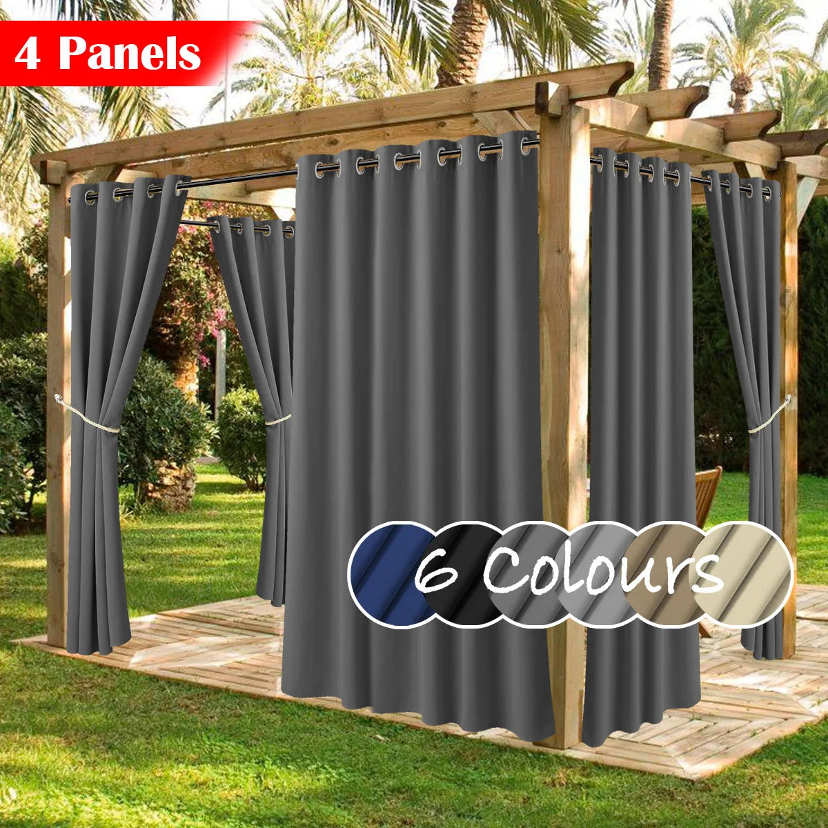 Waterproof Outdoor Patio Curtains with UV Protection for Home and Office