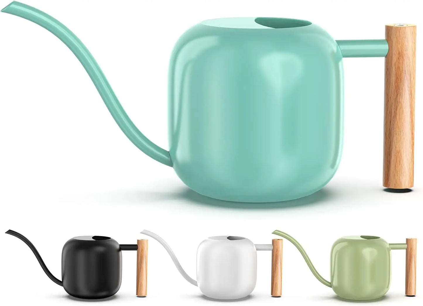 Green Moon Water Can 1.2L Stainless Steel Long Spout for Indoor Outdoor Plants Bonsai Garden Flowers