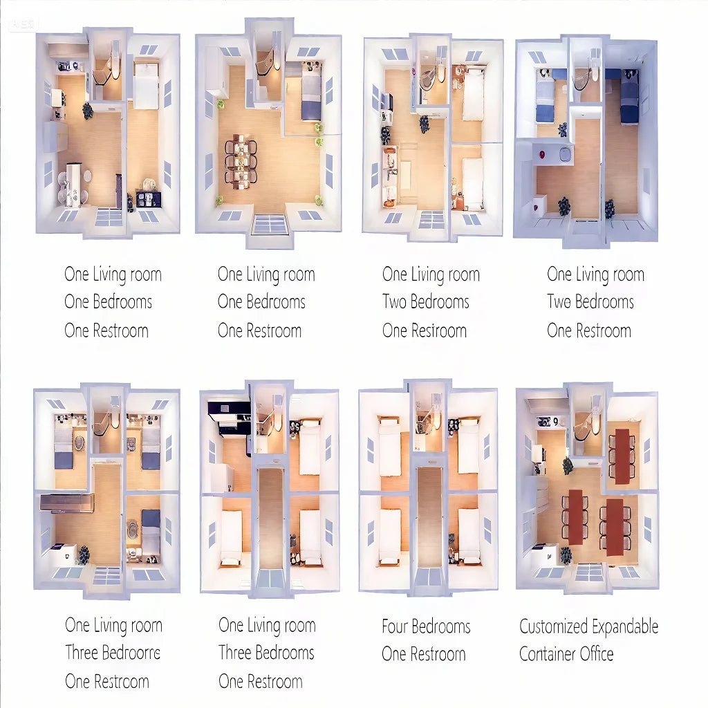 Two Story Mobile Foldable Container House 20ft Expandable Prefab Home with Wheels for Hotel Resort Cabin Outdoor Living