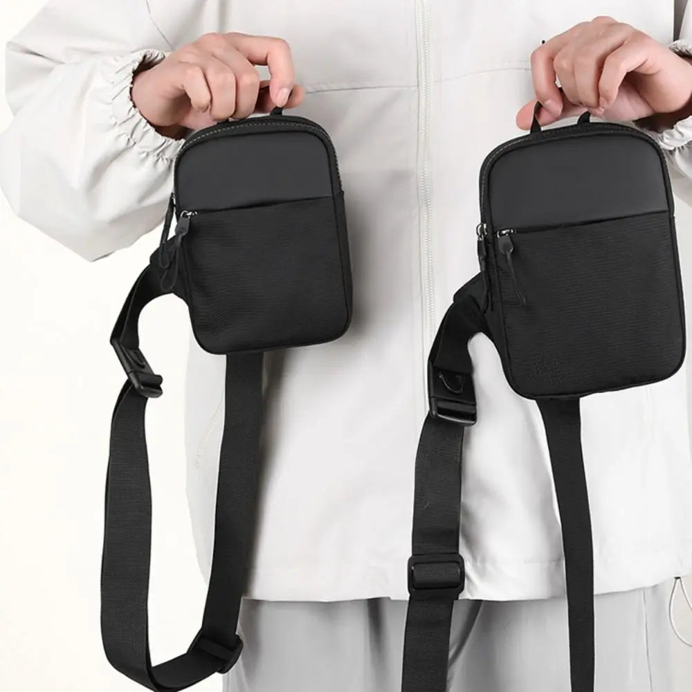 Men's Chest Bag Fashion Small Canvas Shoulder Crossbody Bag Mini Cloth Sling Sport Handbag