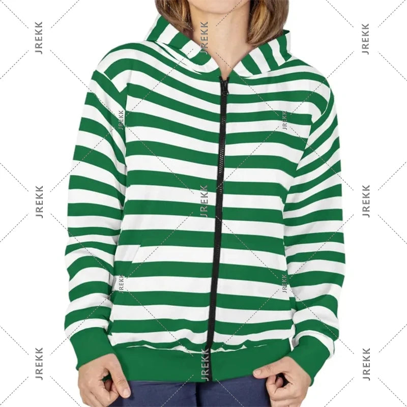 2025 Essentials Zip Hoodie Stripe Classic Fashion Streetwear Hooded Coat Rich Color Selection Spring Casual Loose Sweatshirt
