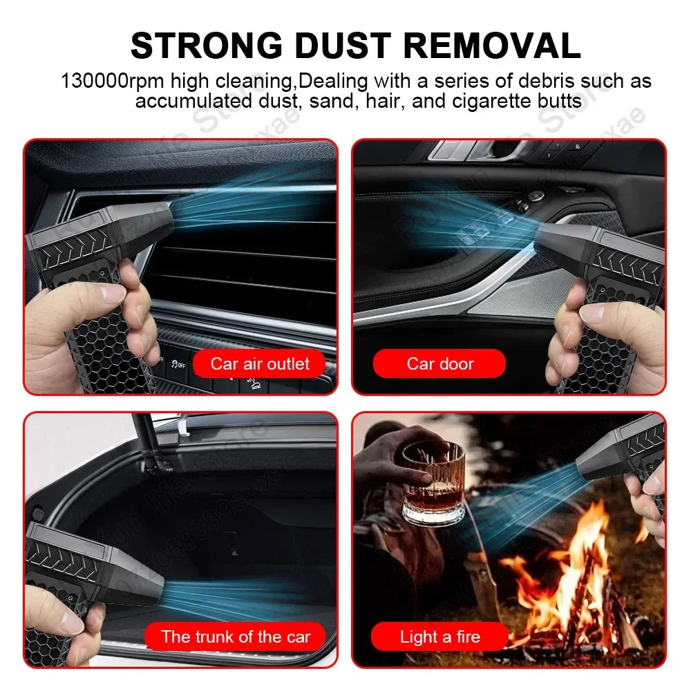 CAER Turbo Jet Violent Fan with Storage Bag 130000RPM Wind Speed 52m/s Portable Mini Air Blower Handheld Car Dust Blowing Tools