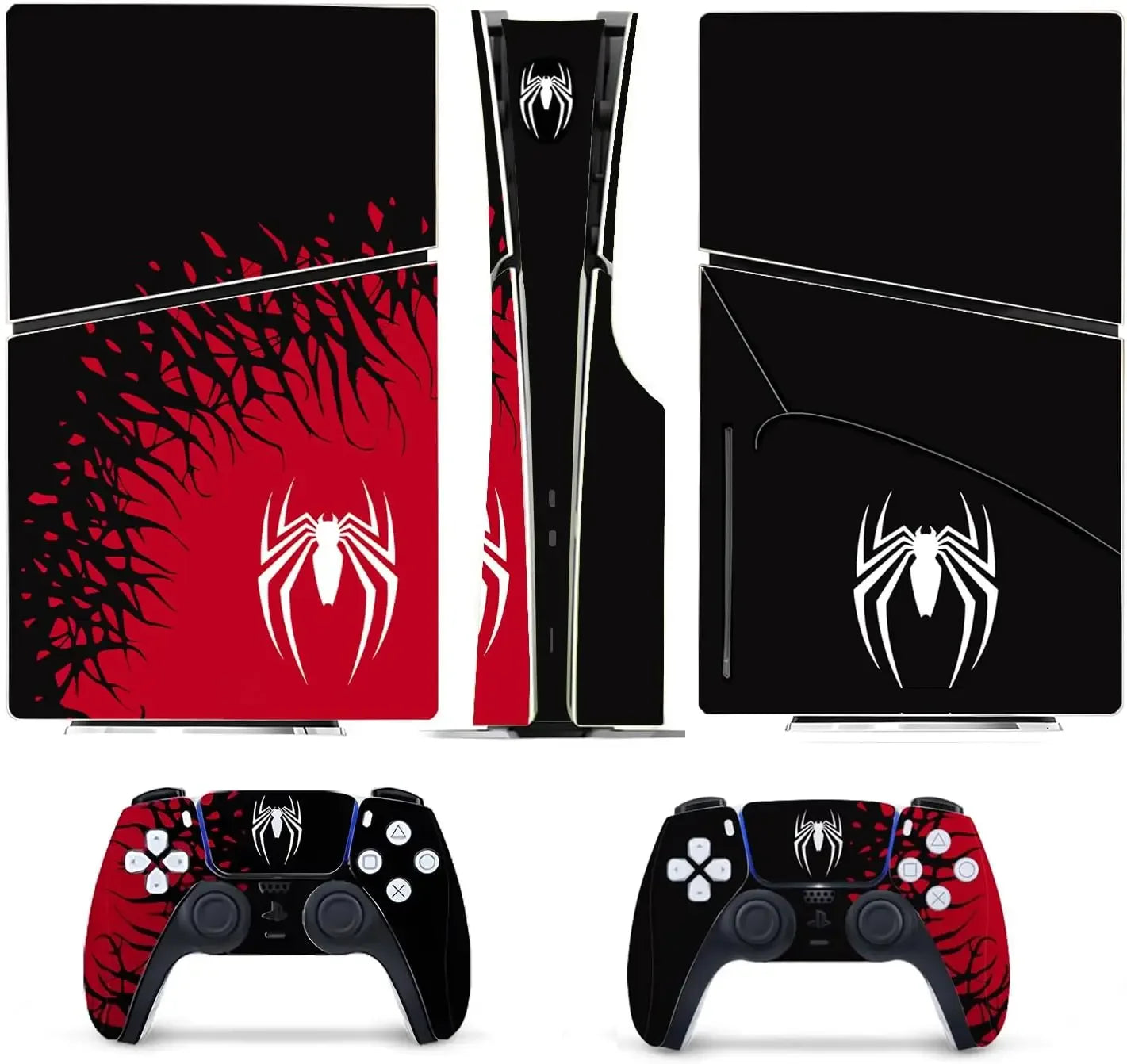 Vinyl Cover Skins for Playstation 5 Slim Console Superhero Skin Wrap Set for PS5 Disc Edition Controller Stickers Accessories
