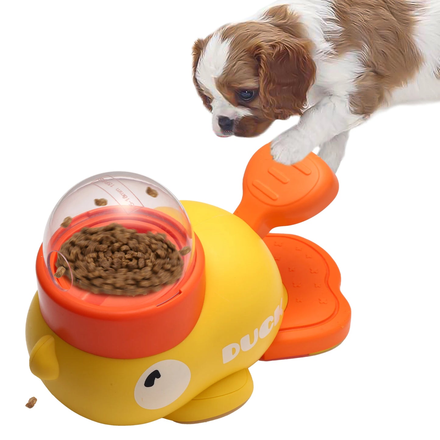 Yellow Duck Shaped Interactive Dog Treat Dispenser Durable Plastic Training Toy Puzzle Slow Feeder Dog Entertainment Toy